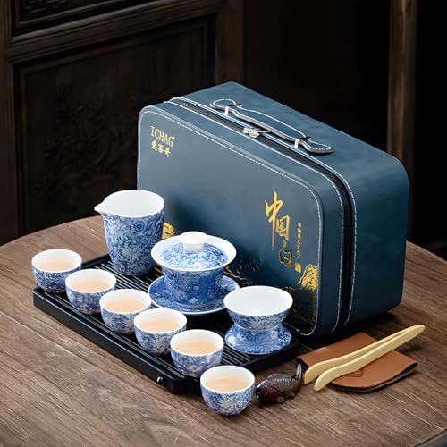 Yangzhi jade porcelain gaiwan tea set